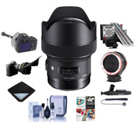 

Sigma 14mm f/1.8 DG HSM ART Lens for Sony E-mount - Bundle With Flex Lens Shade,, LensAlign MkII Focus Calibration System, FocusShifter DSLR Follow Focus, Peak Lens Changing Kit Adapter, More