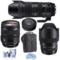 

Sigma 14-24mm f/2.8 DG HSM ART Wide-Angle Zoom Lens, 24-70mm F2.8 DG OS HSM IF ART LenS, 70-200mm f/2.8 DG OS HSM Zoom Lens For Canon EF - With Sigma USB Dock, Think V2.0 Rolling Backpack, More