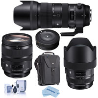 

Sigma 14-24mm f/2.8 DG HSM ART Wide-Angle Zoom Lens, 24-70mm F2.8 DG OS HSM IF ART LenS, 70-200mm f/2.8 DG OS HSM Zoom Lens For Nikon DSLR - With Sigma USB Dock, Think V2.0 Rolling Backpack, More