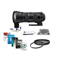 

Sigma 150-600mm F5-6.3 DG OS HSM Sport Lens for Sigma DSLR Cameras - Bundle with LensAlign MkII Focus Calibration System, 105mm UV Filter, Cleaning Kit, Lens Cap Leash, 105mm CPL Filter, Software Package