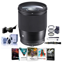 

Sigma 16mm f/1.4 DC DN Contemporary Lens for Canon EF-M Cameras Black - Bundle With 67mm Filter Kit, Flex Lens Shade, Cleaning Kit, Capleash II, Lens Cleaner, PC Software Package