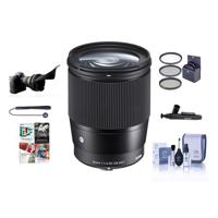 

Sigma 16mm f/1.4 DC DN Contemporary Lens for Micro Four Thirds, Black - Bundle With 67mm Filter Kit, Flex Lens Shade, Cleaning Kit, Capleash II, Lens Cleaner, PC Software Package