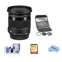 

Sigma 17-70mm f/2.8-4 DC Macro OS (Optical Stabilizer) HSM Lens for Canon EF - Bundle With HOYA 72MM Digital Filter Kit II, 16GB SDHC U3 Card, Cleaning Kit, Microfiber Cloth