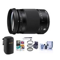 

Sigma 18-300mm F3.5-6.3 DC Macro OS HSM Lens for Nikon DSLR Cameras - Bundle With 72mm Filter Kit, Lens Pouch Large, Cleaning Kit, Capleash, PC Software Paackge