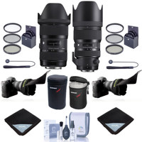 

Sigma 18-35mm F/1.8 DC HSM ART Lens With 50-100mm f/1.8 DC HSM Art Lens for Canon EF - Bundle w/2x Filter Kits, 2x Lens Case, 2x Lens Wrap, 2x LensCap Leash, 2x Flex Lens Shade, Cleaning Kit