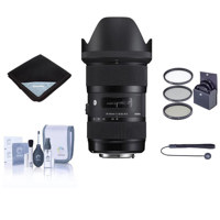 

Sigma 18-35mm F/1.8 DC HSM ART Lens for Canon EF - Bundle with 72mm Filter Kit (UV/CPL/ND2), Cleaning Kit, Cap Leash, Lens Wrap