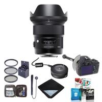 

Sigma 24mm f/1.4 DG HSM ART Lens for Canon EF USA Warranty - Bundle with 77mm Filter Kit (UV/CPL/ND2), FocusShifter DSLR Follow Focus & Rack Focus, Lens Wrap, Cleaning Kit, Sigma USB Dock for Canon Lenses, Lens Cap Leash, Software Package