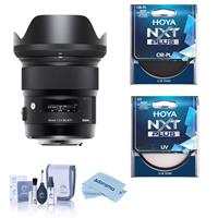 

Sigma 24mm f/1.4 DG HSM ART Lens for Nikon F-Mount Bundle with Hoya NXT Plus UV and CPL Filter, Cleaning Kit