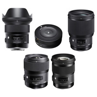 

Sigma 4 Lens Bundle for Sigma DSLR Cameras - Includes 24mm f/1.4 DG HSM ART Lens, 35 f/1.4 DG HSM ART, 50mm f/1.4 DG HSM ART Lens, 85mm f/1.4 DG HSM ART Lens - And Sigma USB Dock for Sigma Lenses