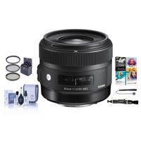 

Sigma 30mm f/1.4 DC HSM ART Lens for Canon EF, - Bundle with 62mm Filter Kit, Cap Leash, Lens Cleaner, Cleaning Kit, Pc Software Package