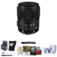 

Sigma 35mm f/1.4 DG HSM ART Lens for Canon EF, Black - Bundle With 67mm Filter Kit, Lens Wrap, Cleaning Kit, Capleash II, Lens Cleaner, Mac Software Package