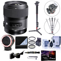 

Sigma 35mm f/1.4 DG HSM ART Lens for Nikon AF Cameras - USA Warranty - Bundle With 67mm Filter Kit, Flex Lens Shade, Aluminum Photo/Video Monopod, Peak Lens Changing Kit Adapter, Pro Software And More