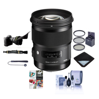 

Sigma 50mm f/1.4 DG HSM ART Lens for Nikon Cameras - USA Warranty - Bundle with 77mm Filter Kit, Flex Lens Shade, Lens Wrap (19x19), Cleaning Kit, Cap Leash, Lens pen Lens Cleaner, PC Software Packaage