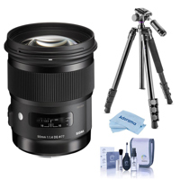 

Sigma 50mm f/1.4 DG HSM ART Lens for Nikon DSLR Cameras - USA Warranty - Bundle With Vanguard Alta Pro 264AT Tripod and TBH-100 Head with Arca-Swiss Type QR Plate, Cleaning Kit, Microfiber Cloth