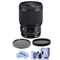 

Sigma 85mm f/1.4 DG HSM ART Lens for Canon EF's - Bundle With Bower 86mm Circular Polarizer Filter, Bower 86mm Variable Neutral Density (ND) Filter 2 to 8 Stops, Cleaning Kit, Microfiber Cloth