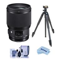 

Sigma 85mm f/1.4 DG HSM ART Lens for Canon EF's - With Slik Sprint Pro III BH Travel Tripod with SBH-100 DQ All Metal Ball Head Black, Cleaning Kit, Microfiber Cloth