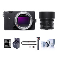 

Sigma fp Mirrorless Camera with 45mm f/2.8 DG DN Contemporary Lens Bundle with 128GB SD Card, Peak Design SlideLITE Strap, Octopus Tripod. Filter Kit, Cleaning Kit