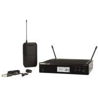 

Shure BLX14R/W85 Lavalier Wireless System, Includes BLX1 Bodypack Transmitter, BLX4R Rack Mount Receiver, WL185 Lavalier Microphone, H9: 512.125-541.800MHz