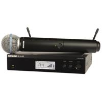 

Shure BLX24R/B58 Handheld Wireless System, Includes BLX4R Rack Mount Receiver, BLX2 Handheld Transmitter with Beta 58A Microphone, H9: 512.125-541.800MHz