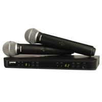 

Shure BLX288/PG58 Dual Channel Handheld Wireless System, Includes BLX88 Dual-channel Receiver, 2x BLX2 Handheld Transmitter with PG58 Microphone, H9: 512.125-541.800MHz