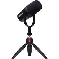 

Shure MV7 Dynamic Unidirectional Dual XLR/USB Podcasting Microphone Bundle with Manfrotto PIXI Mini Tripod, Black