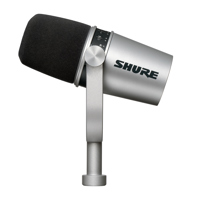 

Shure MV7 Dynamic Unidirectional Dual XLR/USB Podcasting Microphone, Silver