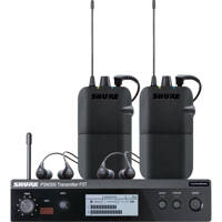 

Shure PSM 300 Twin Pack Wireless In-Ear Monitor Kit, Includes P3T Transmitter, 2x P3R Receiver and 2x SE112 Earphones, G20: 488 - 512MHz, Black