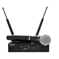 

Shure QLXD24/B58 Handheld Wireless Microphone System, Includes QLXD4 Digital Receiver, QLXD2 Transmitter with Beta 58A Microphone Capsule, J50A: 572 - 616MHz