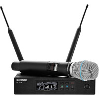 

Shure QLXD24 Wireless Microphone System, H50 534-598 MHz, Includes QLXD4 Digital Wireless Receiver, QLXD2 Handheld Transmitter, BETA87A Cartridge