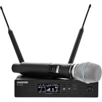 

Shure QLXD24/B87A VHF Handheld Wireless Microphone System, Includes QLXD2/BETA87A Handheld Wireless Microphone Transmitter and QLXD4 Digital Wireless Receiver, V50: 174.120 to 215.820 MHz Frequency Band