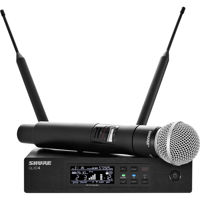 

Shure QLXD24/SM58 VHF Handheld Wireless Microphone System, Includes QLXD2/SM58 Handheld Wireless Microphone Transmitter and QLXD4 Digital Wireless Receiver, V50: 174.120 to 215.820 MHz Frequency Band