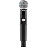 

Shure QLXD2 Handheld Wireless Microphone Transmitter with BETA58A Cartridge, H50 534-598MHz Frequency Range