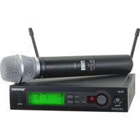 

Shure SLX24/SM86 Handheld Wireless System, Includes SLX4 Diversity Receiver and SLX2/SM86 Handheld Wireless Microphone Transmitter with SM86 Capsule, H19: 542-572MHz Frequency Band