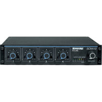 

Shure SCM410 4 Channel Automatic Microphone Mixer, 100-120 V AC Power, 4 XLR Mic Inputs, 1 XLR Output
