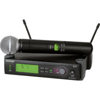 

Shure SLX24/BETA58-G4 Wireless Microphone System (G4/470-494 MHz), Includes SLX4 Receiver, SLX2 Handheld Transmitter and Beta 58 Microphone