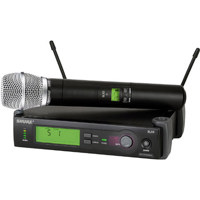

Shure SLX24/SM86-H5 Wireless Microphone System (H5/518-542 MHz), Includes SLX4 Receiver, SLX2 Handheld Transmitter and SM586 Microphone