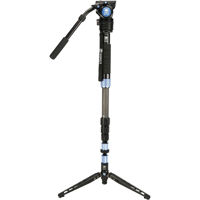 

Sirui P-324SR Multifunction 4 Section Carbon Fiber Monopod with Feet and VH-10X Video Head, Holds 22 Lbs, Extends to 5.8'