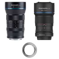 

Sirui 2 Lens Bundle, 24mm f/2.8 1.33X Anamorphic Lens for Canon EF-M, 50mm f/1.8 Anamorphic 1.33X Lens for MFT, Lens Adapter for Canon EF-M