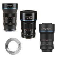 

Sirui 3 Lens Bundle, 24mm f/2.8 1.33X Anamorphic Lens for Canon EF-M, Sirui 35mm and 50mm f/1.8 Anamorphic 1.33X Lens for MFT, Lens Adapter for Canon EF-M