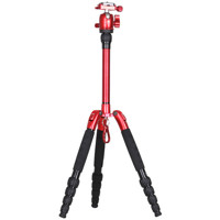 

Sirui T-005S T-0S Series Ultralight Aluminum Travel Tripod with B-00 Ball Head, 11 lb Capacity, Red