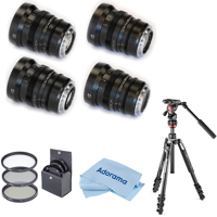 

SLR Magic 4 Lenses Kit With APO25 APO MicroPrime Cine 25mm T2.1 - APO32 MicroPrime Cine 32mm T2.1 - APO50 MicroPrime Cine 50mm T2.1 - APO85 MicroPrime Cine 85mm T2.1 Lens for Canon EF Mount, Tripod Kit
