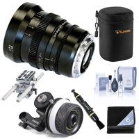 

SLR Magic APO MicroPrime Cine 25mm T2.1 Lens for Canon EF Mount Bundle with Tilta Titlaing Mini Follow Focus, Universal Baseplate System with 15mm Rods, Case, Wrap, Lens Cleaner, Cleaning Kit