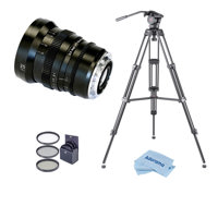

SLR Magic APO25EF APO MicroPrime Cine 25mm T2.1 Lens for Canon EF Mount - With 3POD V3AH Video Tripod with 2-way Fluid Head & Quick-Release Plate,Black, 82mm Filter Kit, Microfiber Cloth