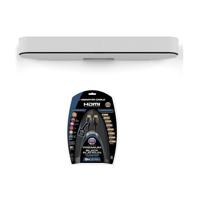 

Sonos Beam Soundbar with Monster Cable Black Platinum High Speed 9' HDMI Cable, Ethernet+Indicator Lights - White