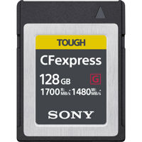 

Sony 128GB CFexpress Type B Tough Memory Card, 1700 MB/s Read, 1480 MB/s Write