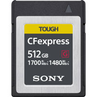 

Sony 512GB CFexpress Type B Tough Memory Card, 1700 MB/s Read, 1480 MB/s Write