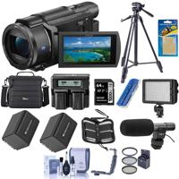 

Sony FDR-AX53 4K Ultra HD Handycam Camcorder - Bundle with Video Bag, 64GB SDXC U3 Card, 55mm Filter Kit, 2x Spare Batteries, Video Light, Cleaning Kit, Tripod, Shotgun Mic Triple Shoe V-Bracket, More