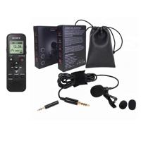 

Sony 4GB Mono Digital Voice Recorder, USB Direct Connect, AAA Battery - With Stony Edge Simple Lav Condenser Omni-Directional Lavalier/Lapel Microphone