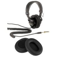 

Sony MDR-7506 Professional Folding Headphones - With H&A High Frequency Leather Earpads for Sony MDR-7506 Headphones