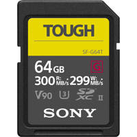 

Sony SF-G Series TOUGH 64GB UHS-II Class 10 U3 V90 SDXC Memory Card, 300MB/s Read